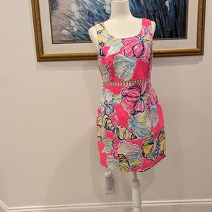 EUG! Lilly Pulitzer Iggy cut out shift dress swept by the tides size 10